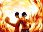 Luffy and Ace back to back