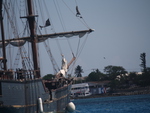 Aging tall ship in the harbour