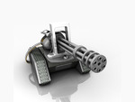 Abstract Six-Barreled Machine Gun Tank
