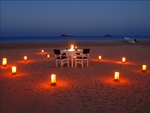 romantic beach dinner