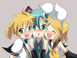 rin, len and miku - hey!? need space to breath here!