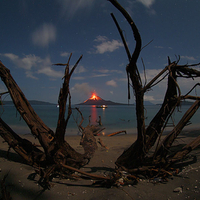 beauty of the night, volcano.