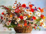 Basket of wild flowers