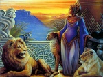 lions and girl