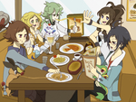 Pokemon Eating at Restaurant Together