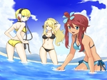Cynthia, Skyla, and Elesa at Beach