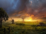 Tornado and Windmill Painting