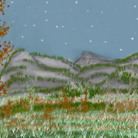 Mountain Night - Hand Drawn Wallpaper