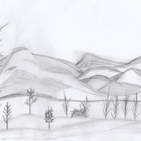 Mountains - Before - Hand Drawn Wallpaper