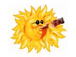 Sun drinking a coca-cola