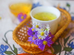 Tea with delicate flowers