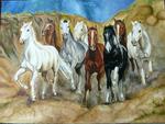 oilpainting of horses