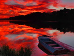 Red sky reflection