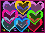 colored hearts of love