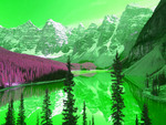green icy mountain