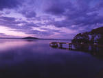 LAKE ROTORUA AT DUSK .NZ