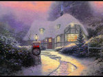 beautiful,winter cottage at christmas