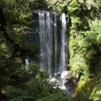 Beautiful waterfall between the trees
