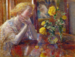 Woman and Flowers - Childe Hassam