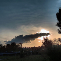 Alien spaceship & fleeing villagers