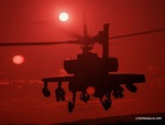 silhouetted gunship