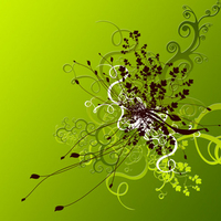 Abstract Green Flowers