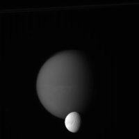 Titan and Tethys, Saturns Moons...
