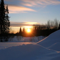 Sunrise in a cold day