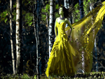 lady in her yellow dress