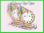 HAPPY NEW YEAR CLOCK AND NOISEMAKER