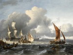 Ludolf Backhuysen - The Merchant Shipping Anchorage in the Texel with Texel Island and Oude Schild to the North-West