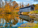 Colorful autumn on covered bridge