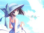 Cute Anime Girl in Summer with Big Hat