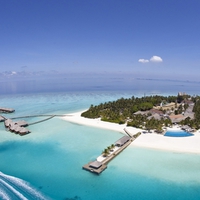 Heart shaped tropical island