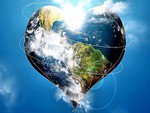earth in heart shape