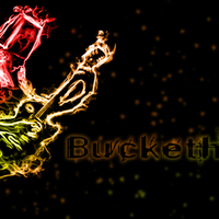 Buckethead on fire