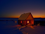LIGHTED WINTER HOUSE