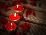 Candles and rose petals