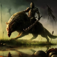 Orc Riding War Wolf